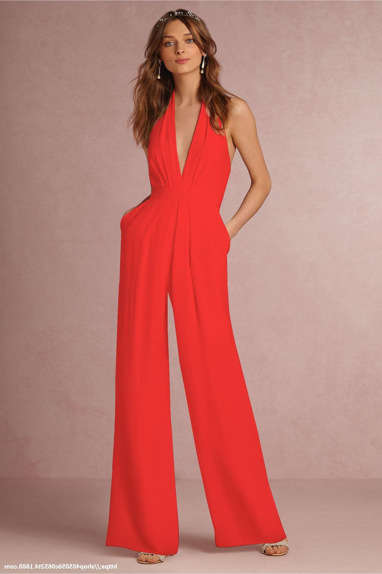 New女连体裤V-neck full pants Women jumpsuits Sleeveless over