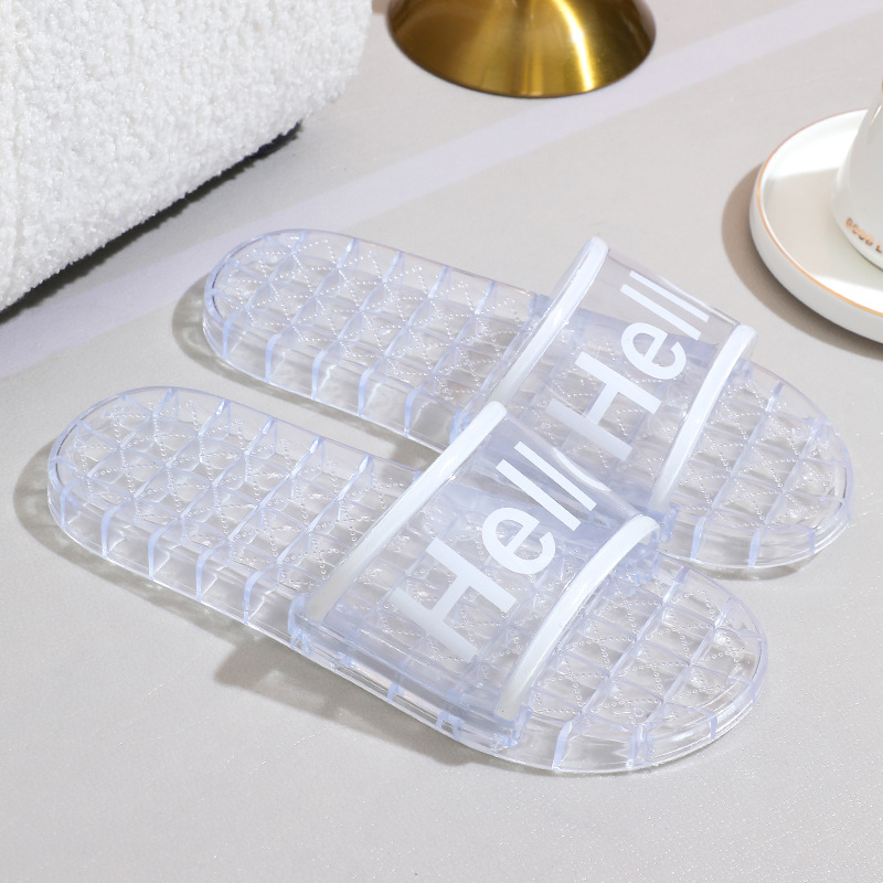 Fashion home transparent jelly plastic sandals slippers female summer new indoor bath bathroom crystal slippers wholesale